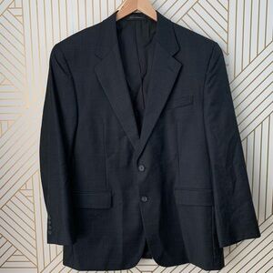 Izod 100% Wool Tweed Plaid blazer Sport Coat Jacket Classic Timeless gray 42R